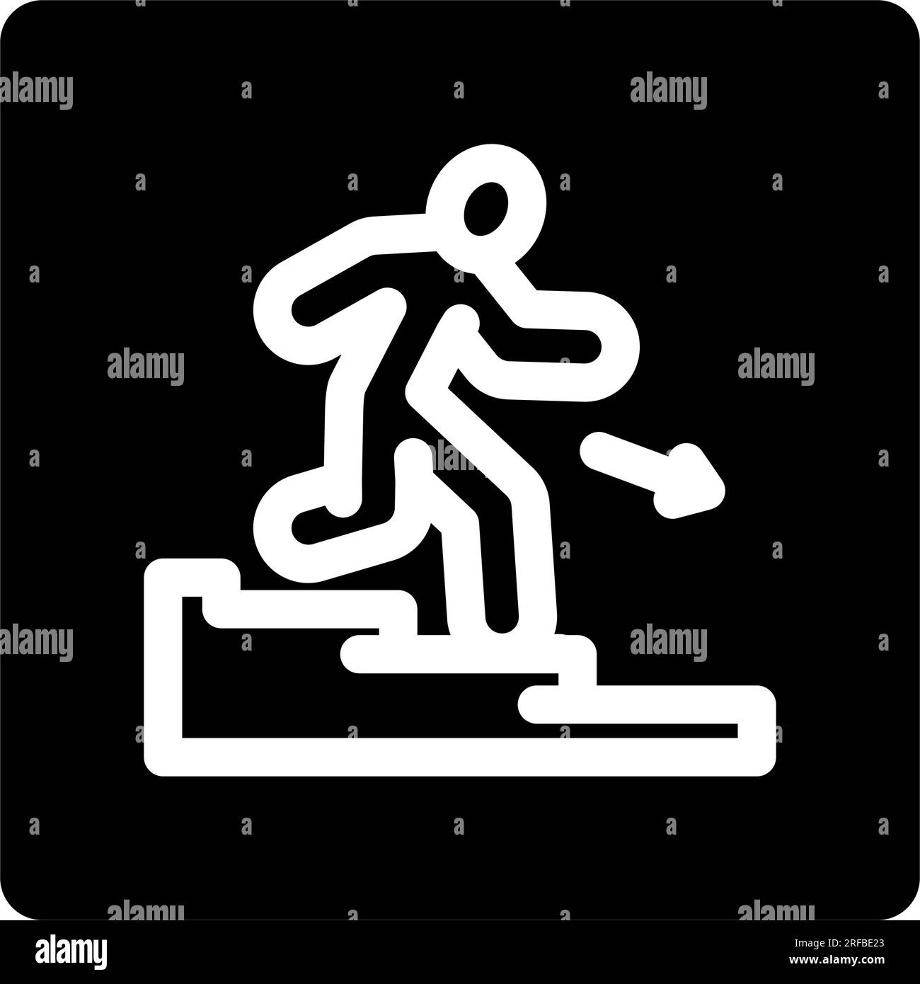 staircase down evacuation emergency glyph icon vector illustration Stock Vector