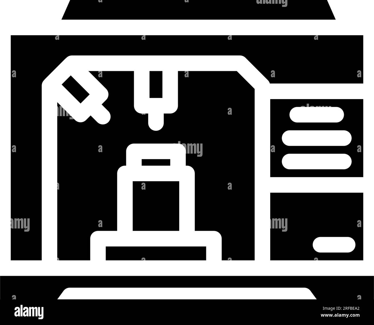 machining center manufacturing engineer glyph icon vector illustration ...