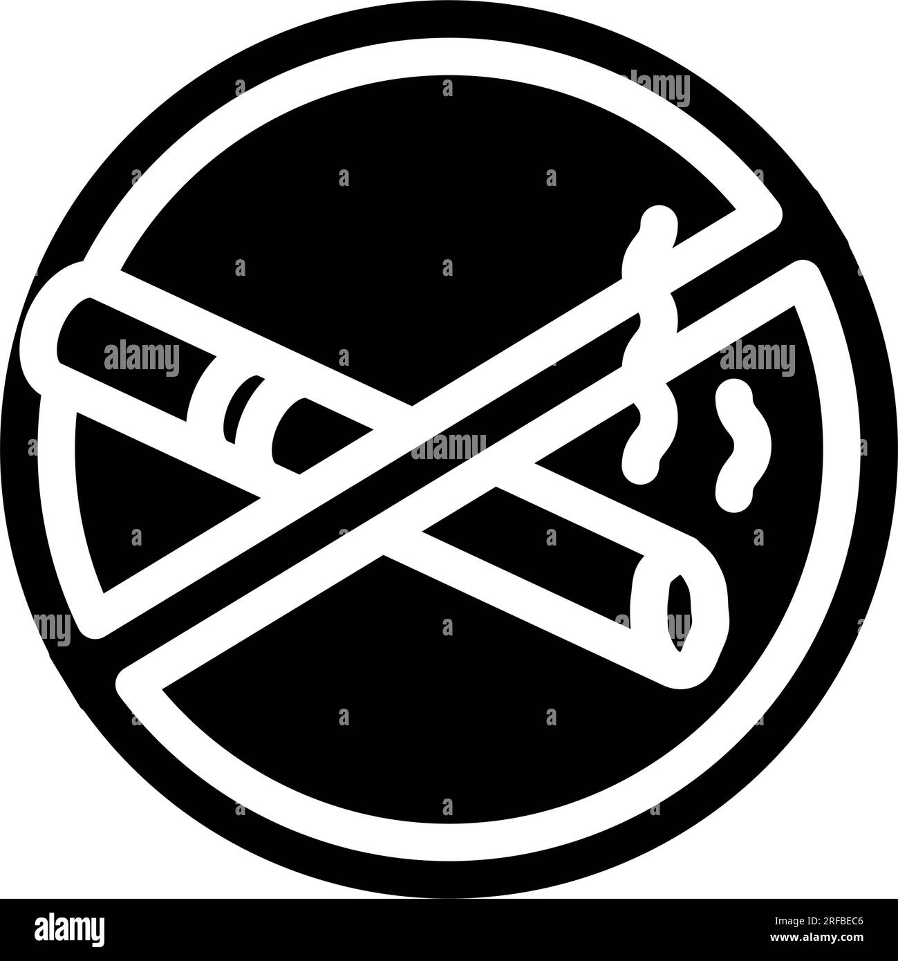 no smoking emergency glyph icon vector illustration Stock Vector