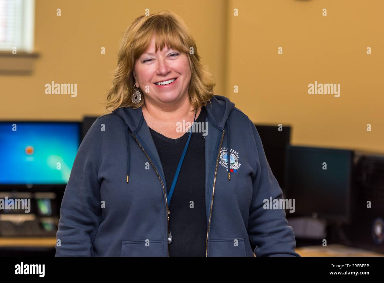 Mary Ann McLaughlin, Acton Police Dispatcher, at Acton Police’s