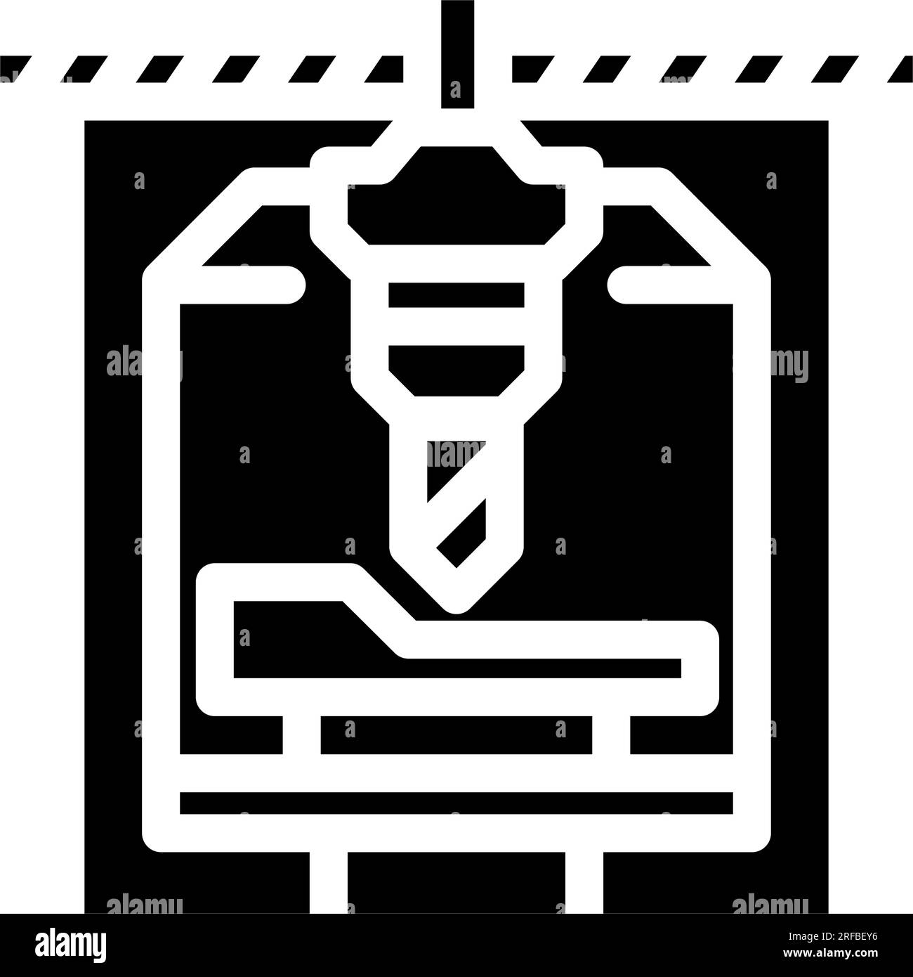 machine tooling mechanical engineer glyph icon vector illustration Stock Vector