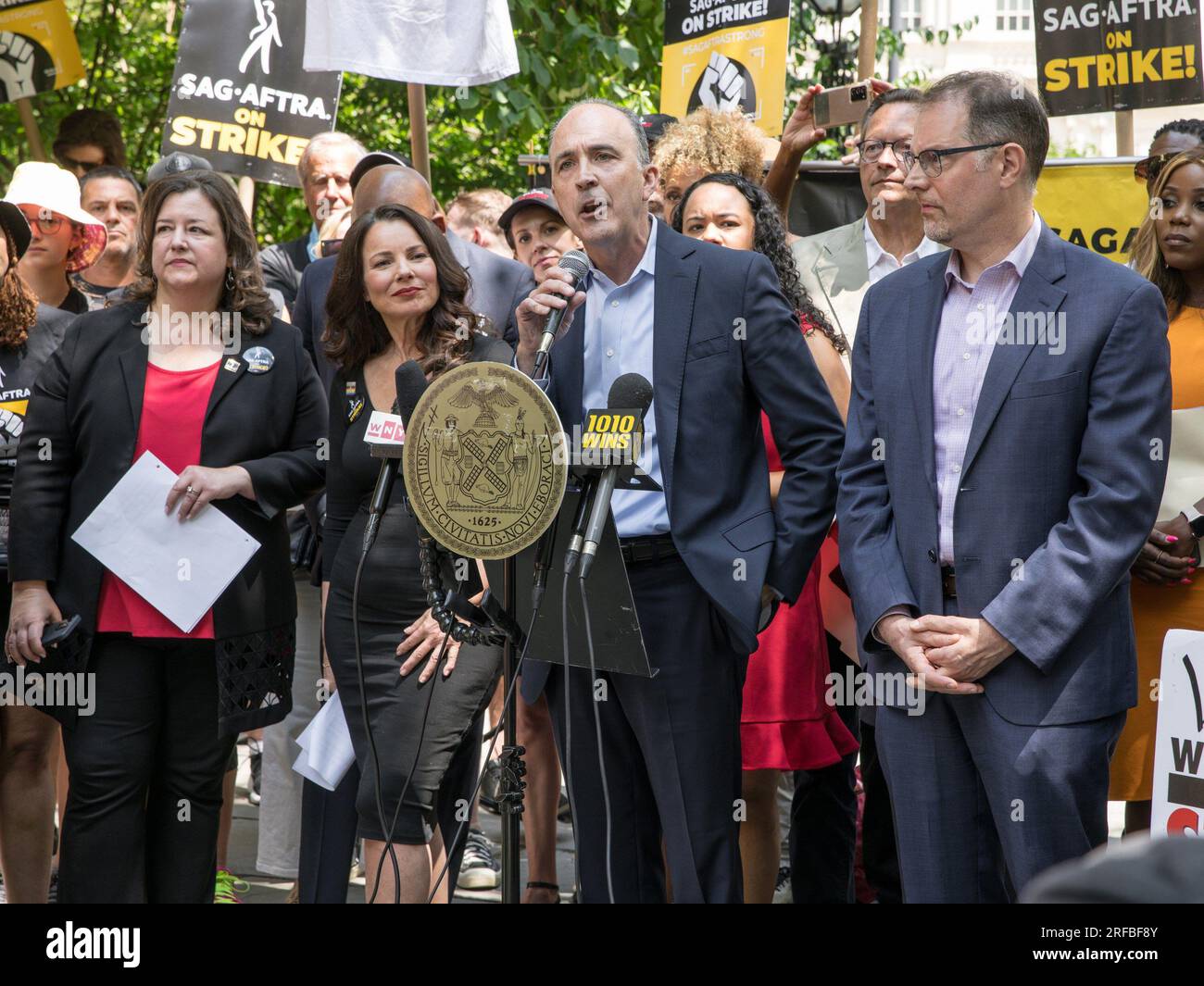 New York, NY, USA. 1st Aug, 2023. at a public appearance for WGA & SAG-AFTRA Solidarity Rally, City Hall Park, New York, NY August 1, 2023. Credit: Christina DeOrtentiis/Everett Collection/Alamy Live News Stock Photo