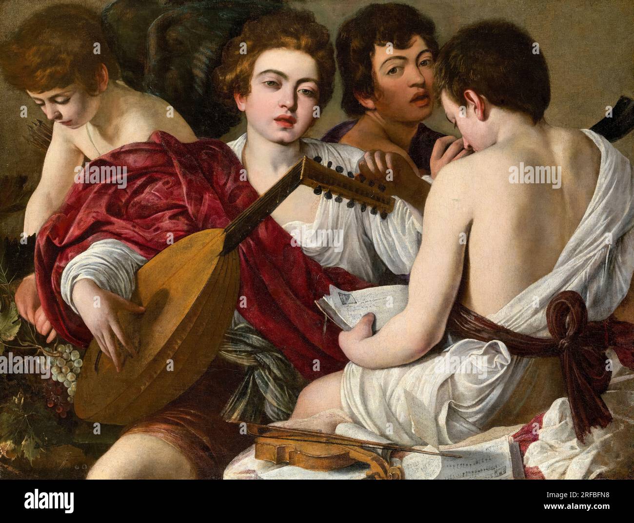 The Musicians, painting in oil on canvas by Michelangelo Merisi da Caravaggio, 1597 Stock Photo