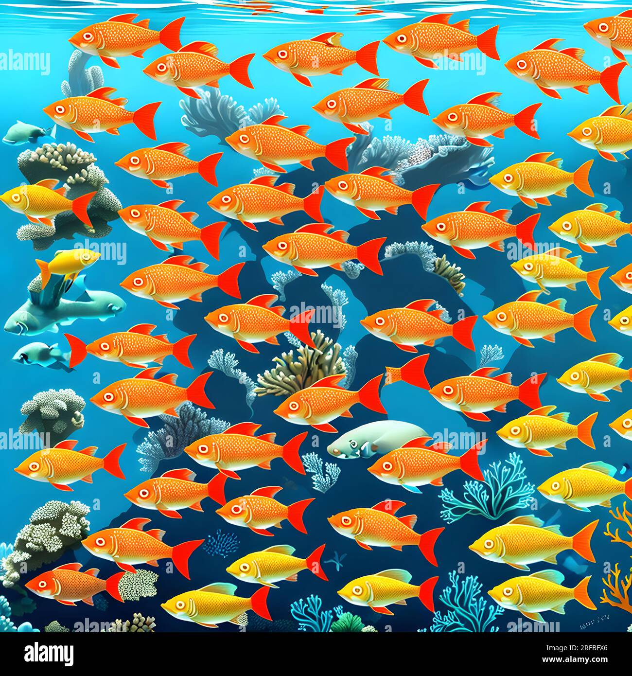 colorful fish swim in swarms in the sea Stock Photo - Alamy