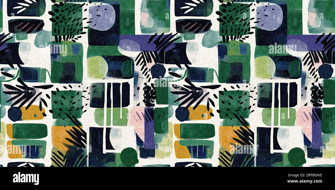 Modern fun pattern clash fabric border print for summer beach textile ...