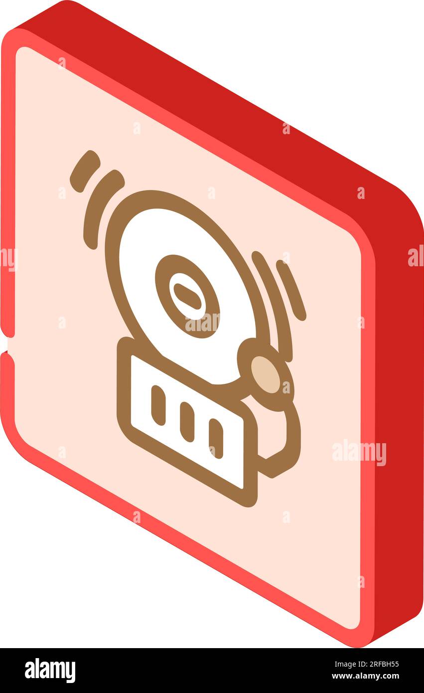 fire alarm emergency isometric icon vector illustration Stock Vector ...