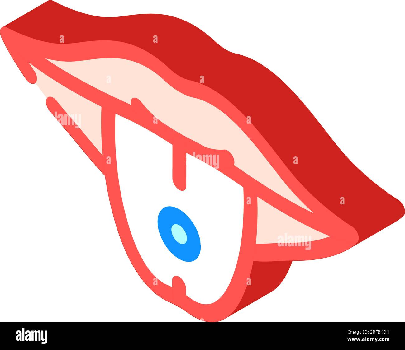 tongue piercing fashion beauty isometric icon vector illustration Stock 