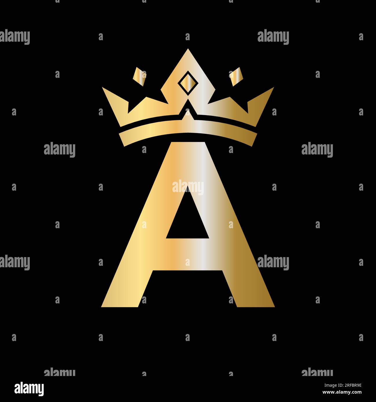 Letter A Crown Logo. Crown Logo on Letter A Vector Template for Beauty, Fashion, Star, Elegant, Luxury Sign Stock Vector