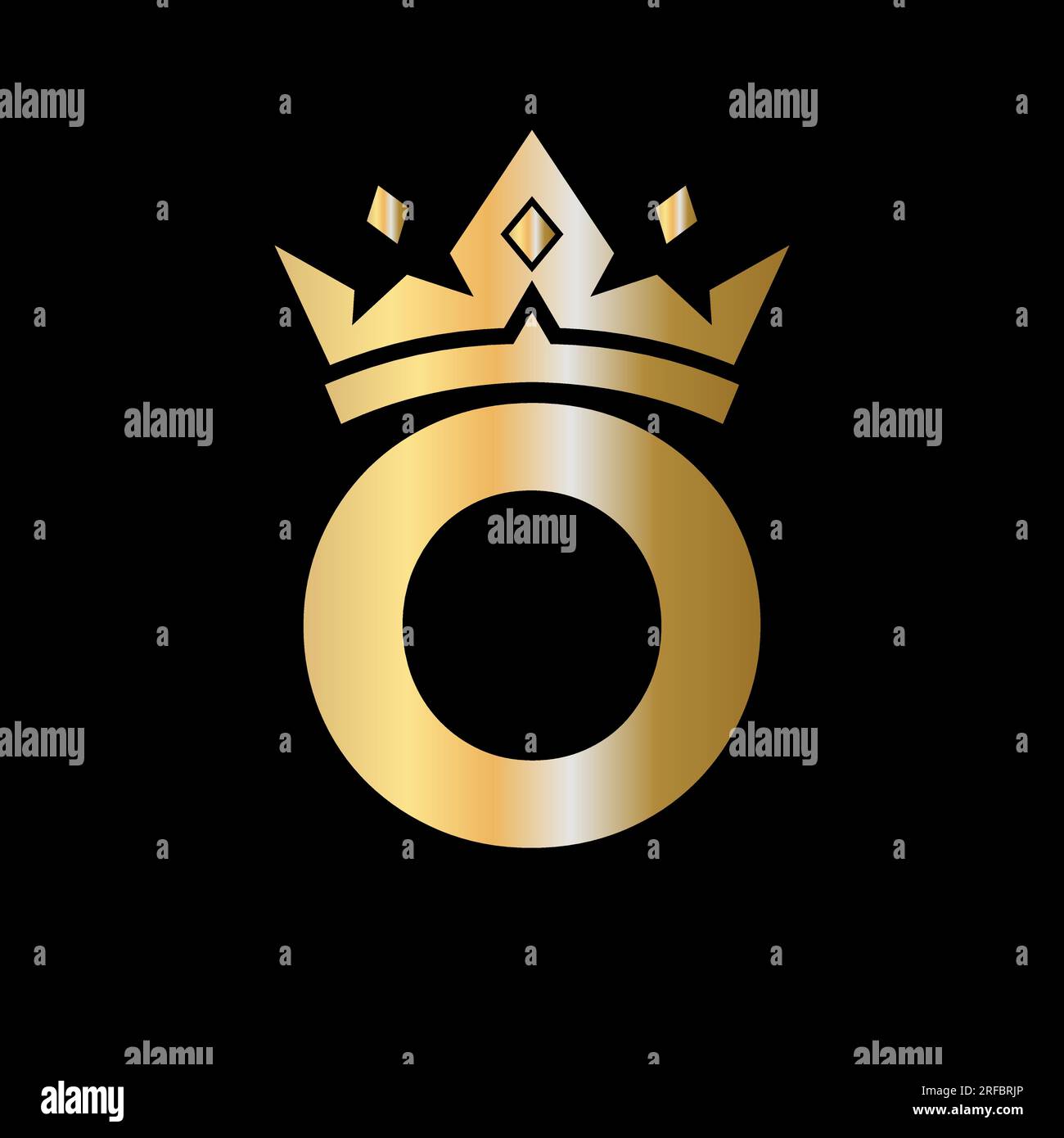 Letter O Crown Logo. Crown Logo on Letter O Vector Template for Beauty ...