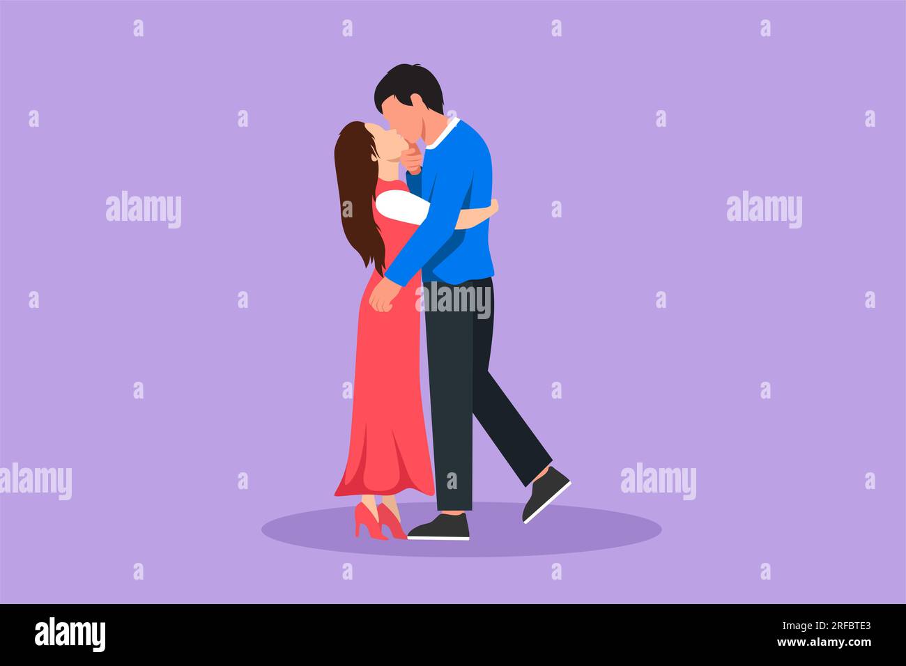 Romantic Kissing Couple Drawing Stock Vector Image & Art - Alamy