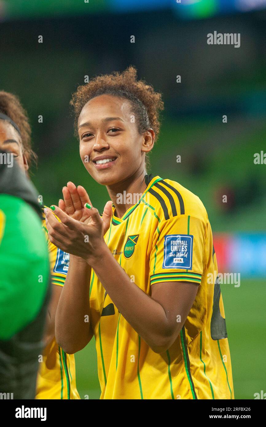 PRIMUS Atlanta of Jamaica during the FIFA Womens World Cup Australia/New Zealand 2023 Group F match between Jamaica vs Brazil at Melbourne Rectangular Stadium on August 2, 2023 in Melbourne, Australia
