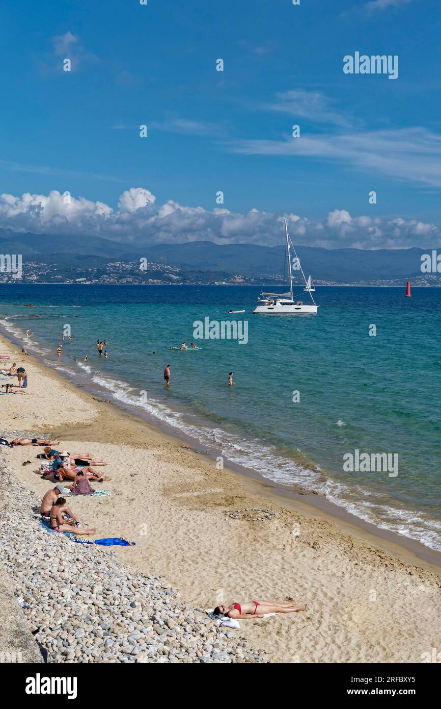 Ajaccio, Strand, Korsika, Frankreich, Europa Stock Photo