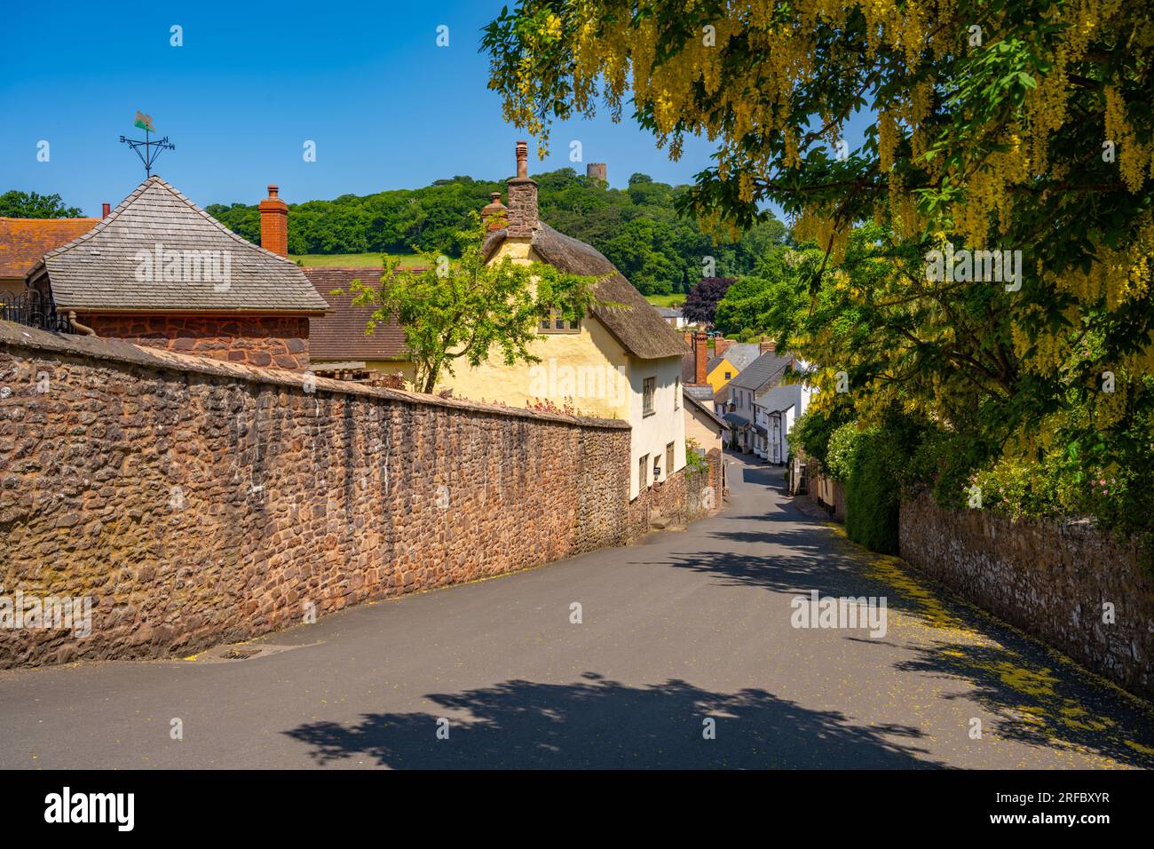 Looking Down Castle St towards the High St, Dunster, Somerset Stock Photo