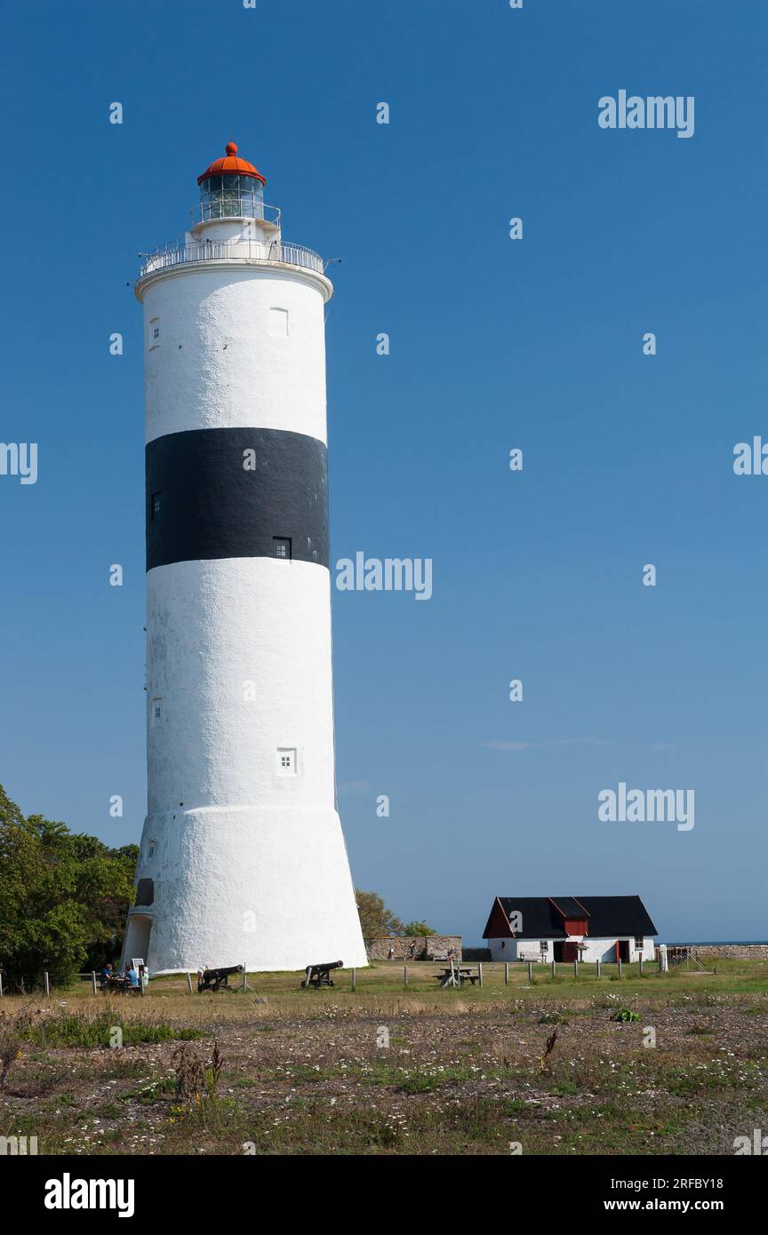 Sweden's tallest lighthouse, Långe Jan, Ottenby, Ås parish, Mörbylånga Municipality, island of Öland, Kalmar County, Sweden Stock Photo