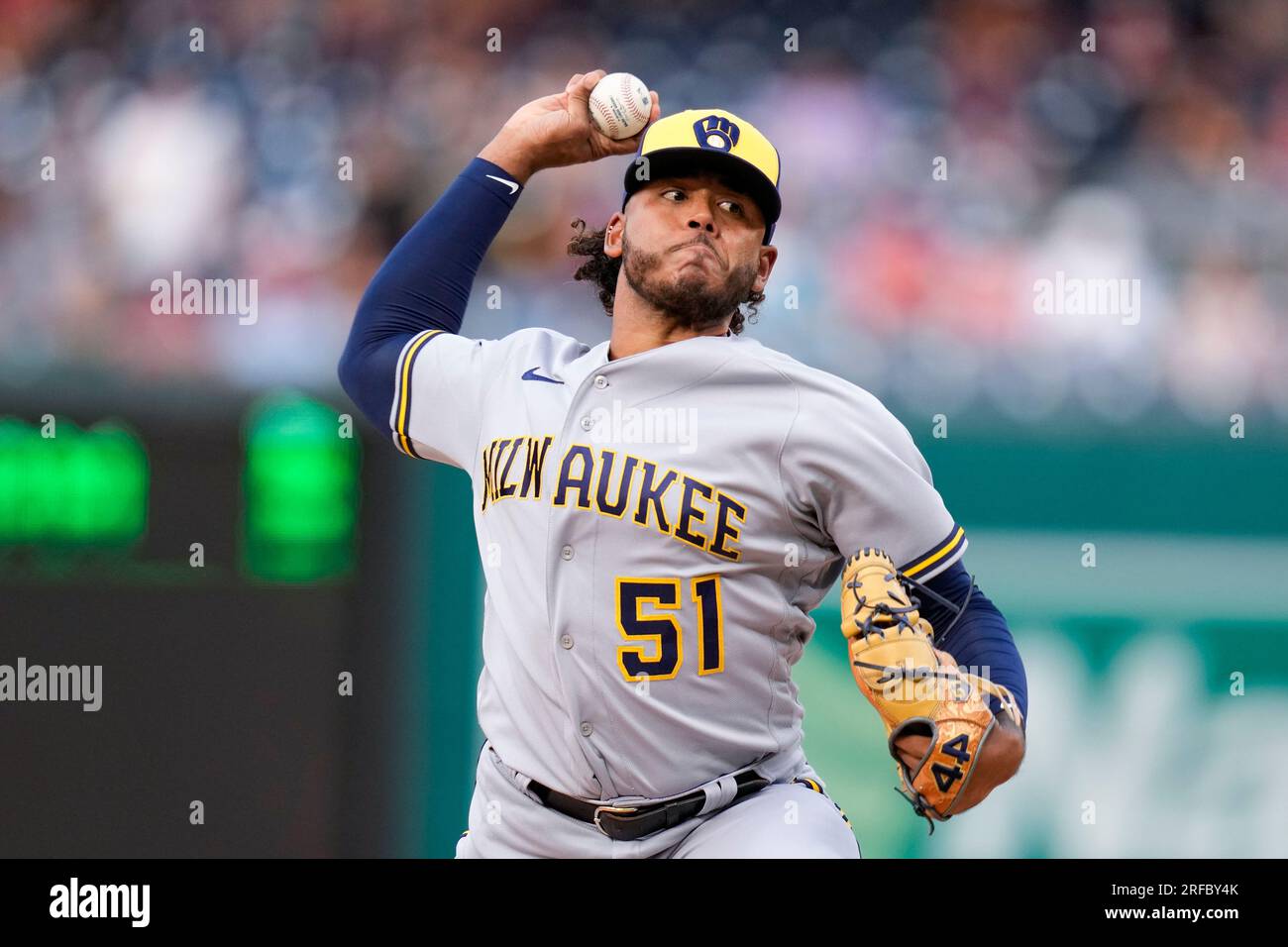 Milwaukee Brewers Starting Pitcher Freddy Peralta Editorial Stock Photo -  Stock Image