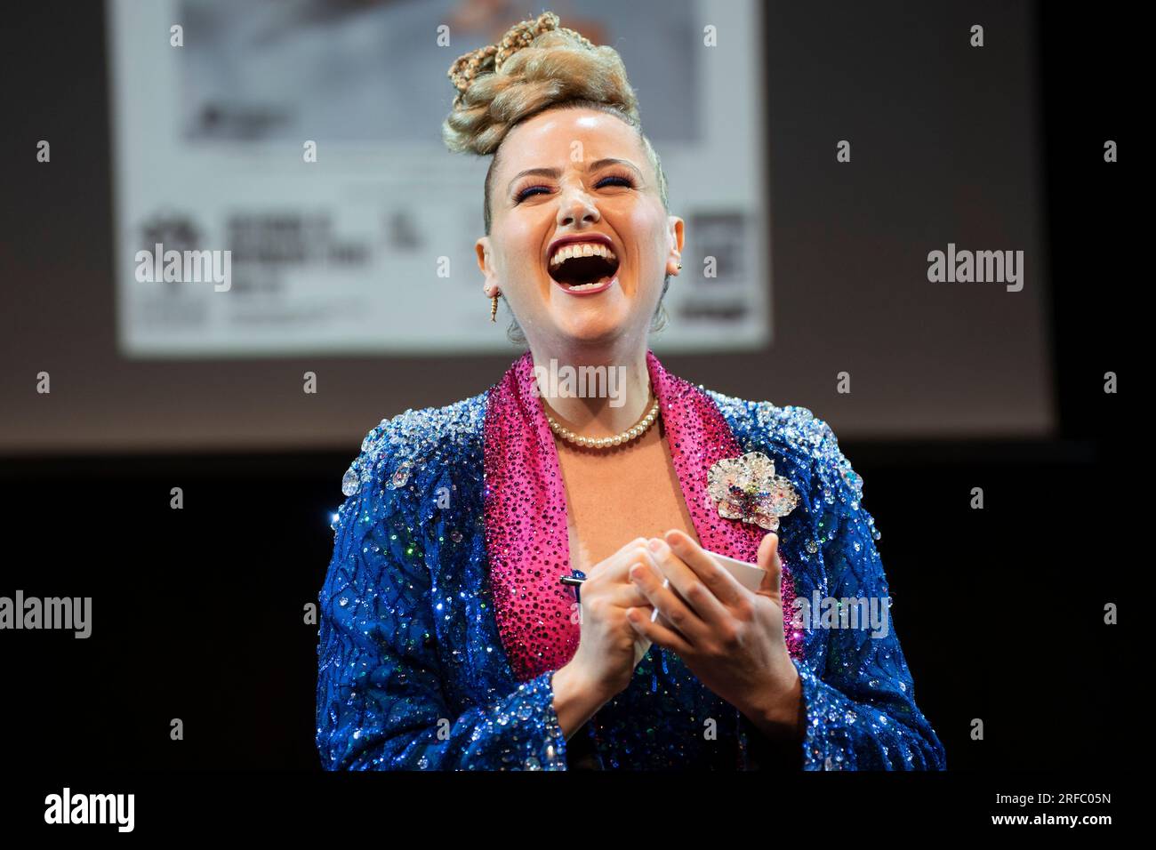 Edinburgh, Scotland, UK. 2nd August 2023. Press preview images of acts that are performing at Greenside venues during the Edinburgh fringe 2023. Pic; Magic for Animals show by Liz Toonkel with Los Angeles Performing Practice.  Iain Masterton/Alamy Live News Stock Photo