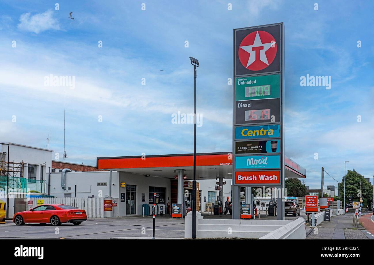 The Texaco Fuel Station at The Butterly Business Park in Kilmore Road, Artane Dublin, Ireland. Stock Photo
