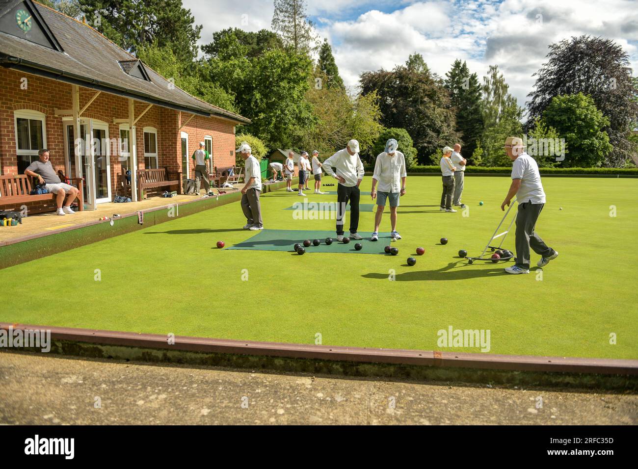 Abingdon Lawn bowls club Stock Photo