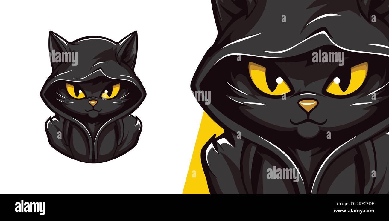 Black cat logo hi-res stock photography and images - Alamy
