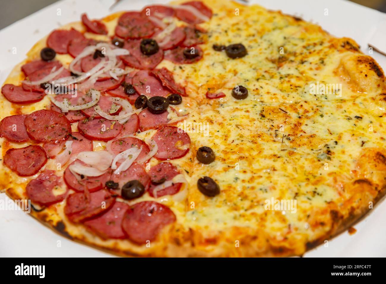 Traditional Italian pizza with long-matured dough. Pepperoni ...