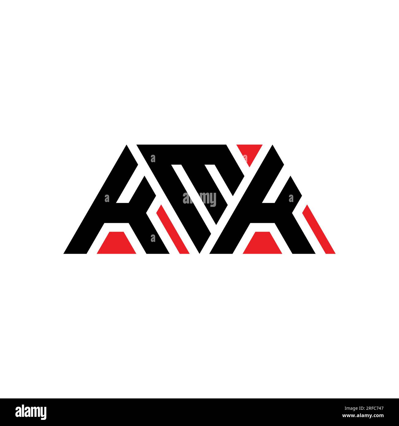 KMK triangle letter logo design with triangle shape. KMK triangle logo
