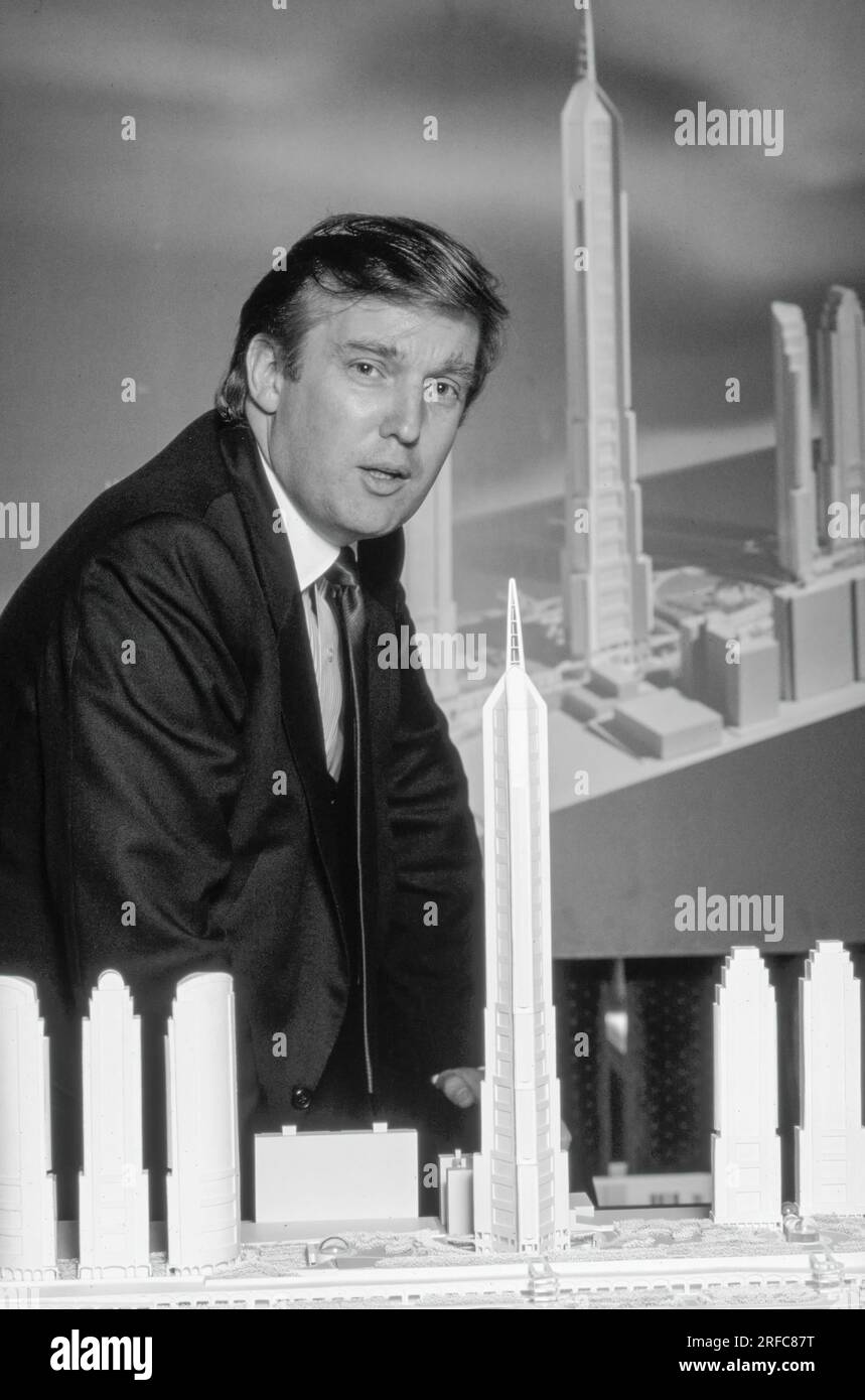 Developer Donald Trump of the Trump Organization, with architectural ...