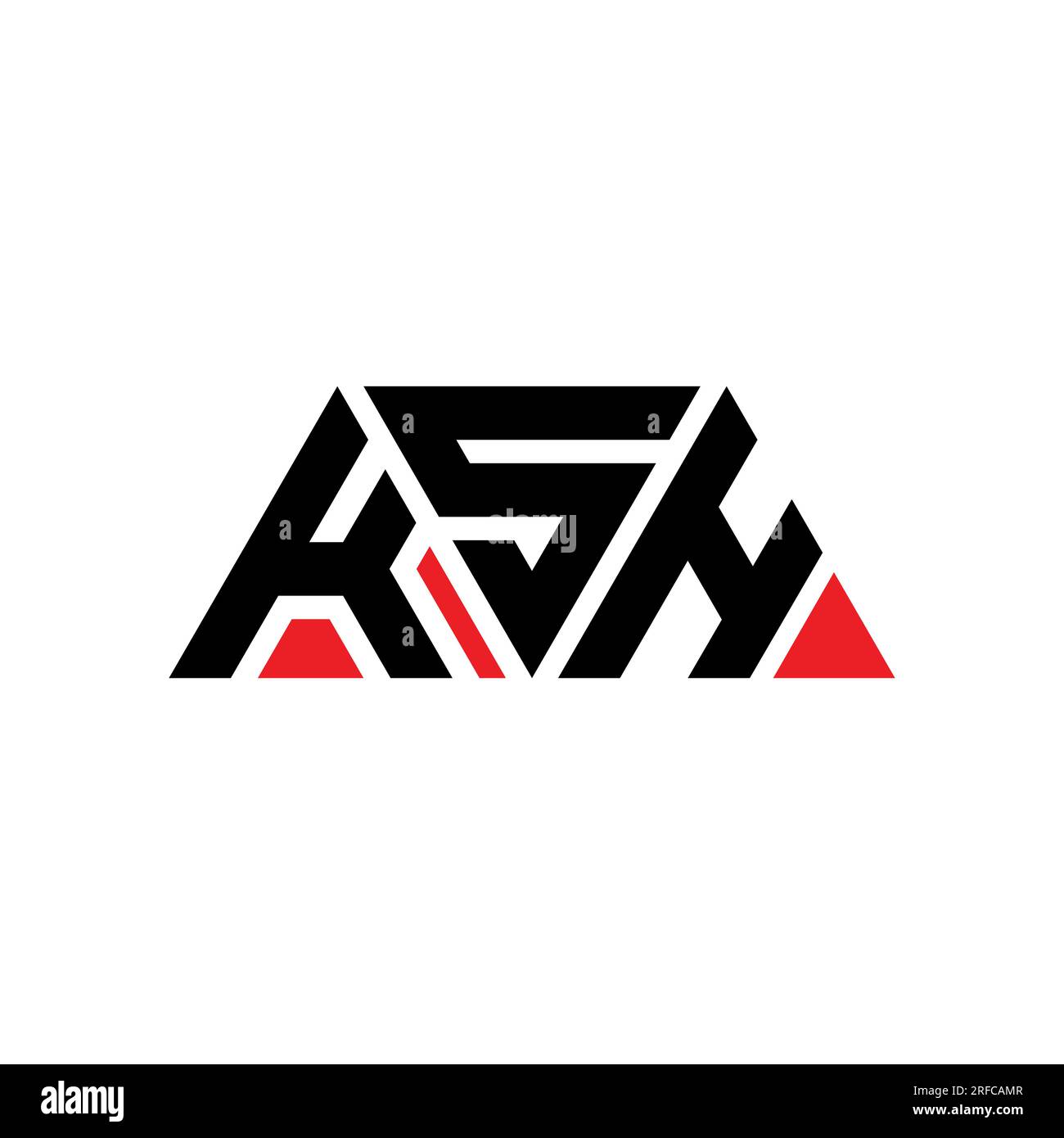 KSH triangle letter logo design with triangle shape. KSH triangle logo