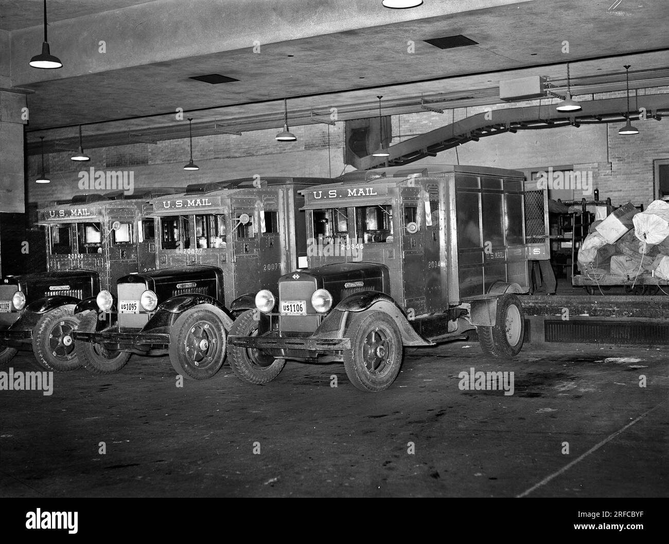 Mail trucks at loading platform, Washington, D.C., USA, Arthur ...