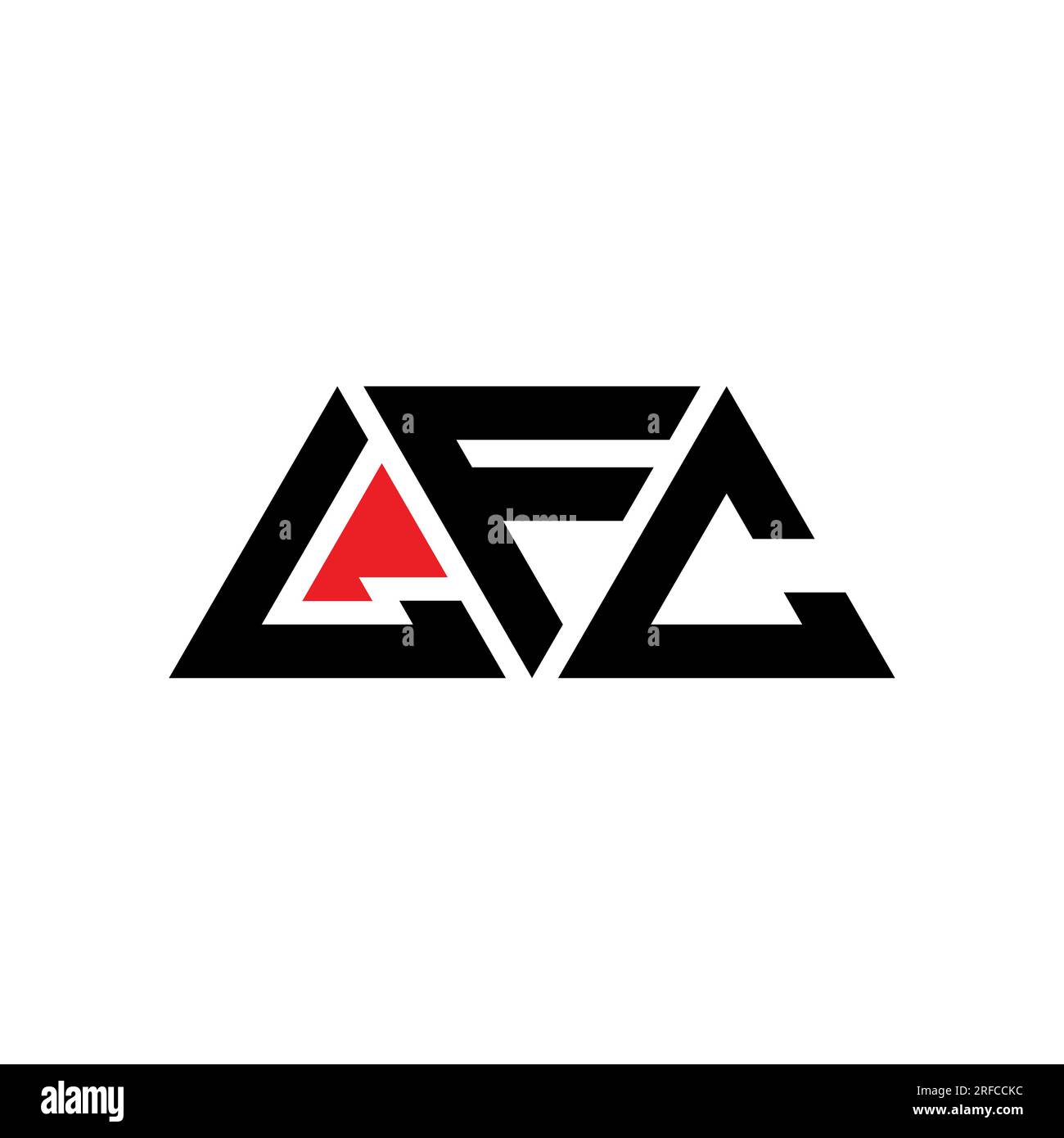 LFC triangle letter logo design with triangle shape. LFC triangle logo