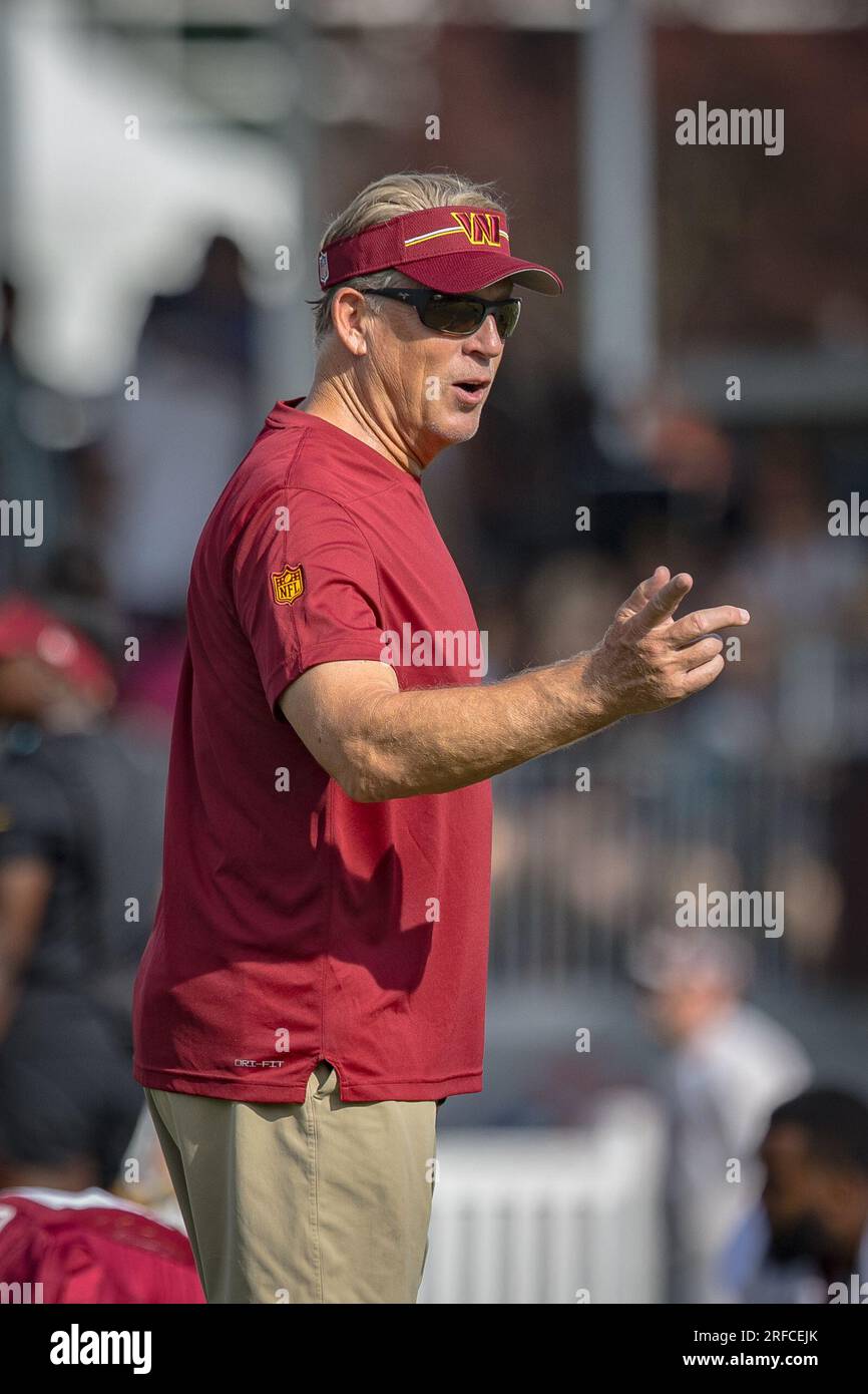 Ashburn, Virginia, USA. 29th July, 2023. VA, USA: Washington Commanders  defensive coordinator Jack Del Rio during training camp in Ashburn,  Virginia. Photographer: Cory Royster (Credit Image: © Cory Royster/Cal  Sport Media)(Credit Image: ©