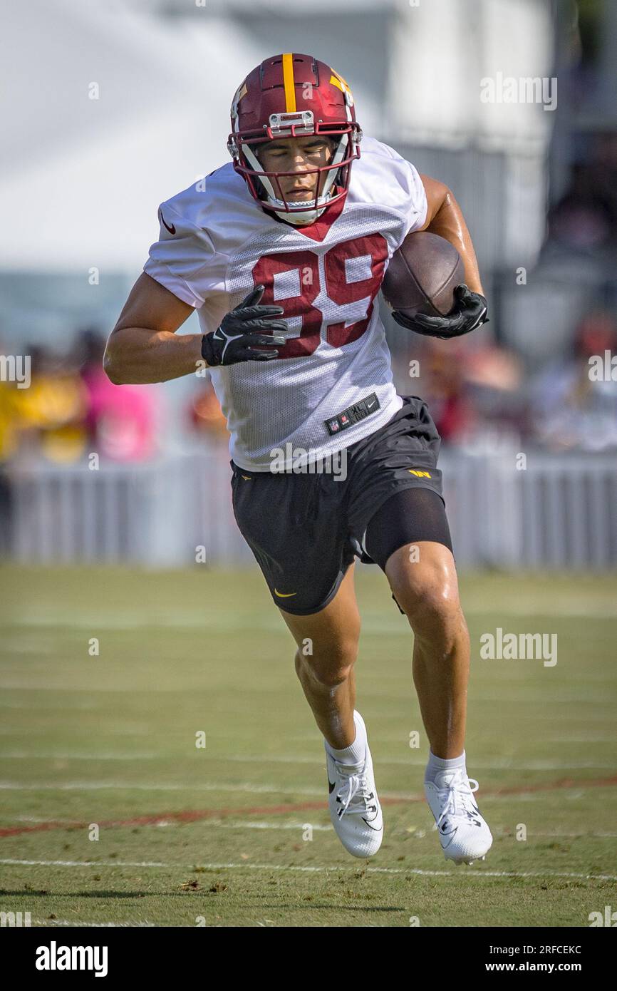 Washington Commanders wide receiver Brycen Tremayne (89) runs during an NFL  preseason football game against the Cincinnati Bengals, Saturday, August  26, 2023 in Landover. (AP Photo/Daniel Kucin Jr Stock Photo - Alamy