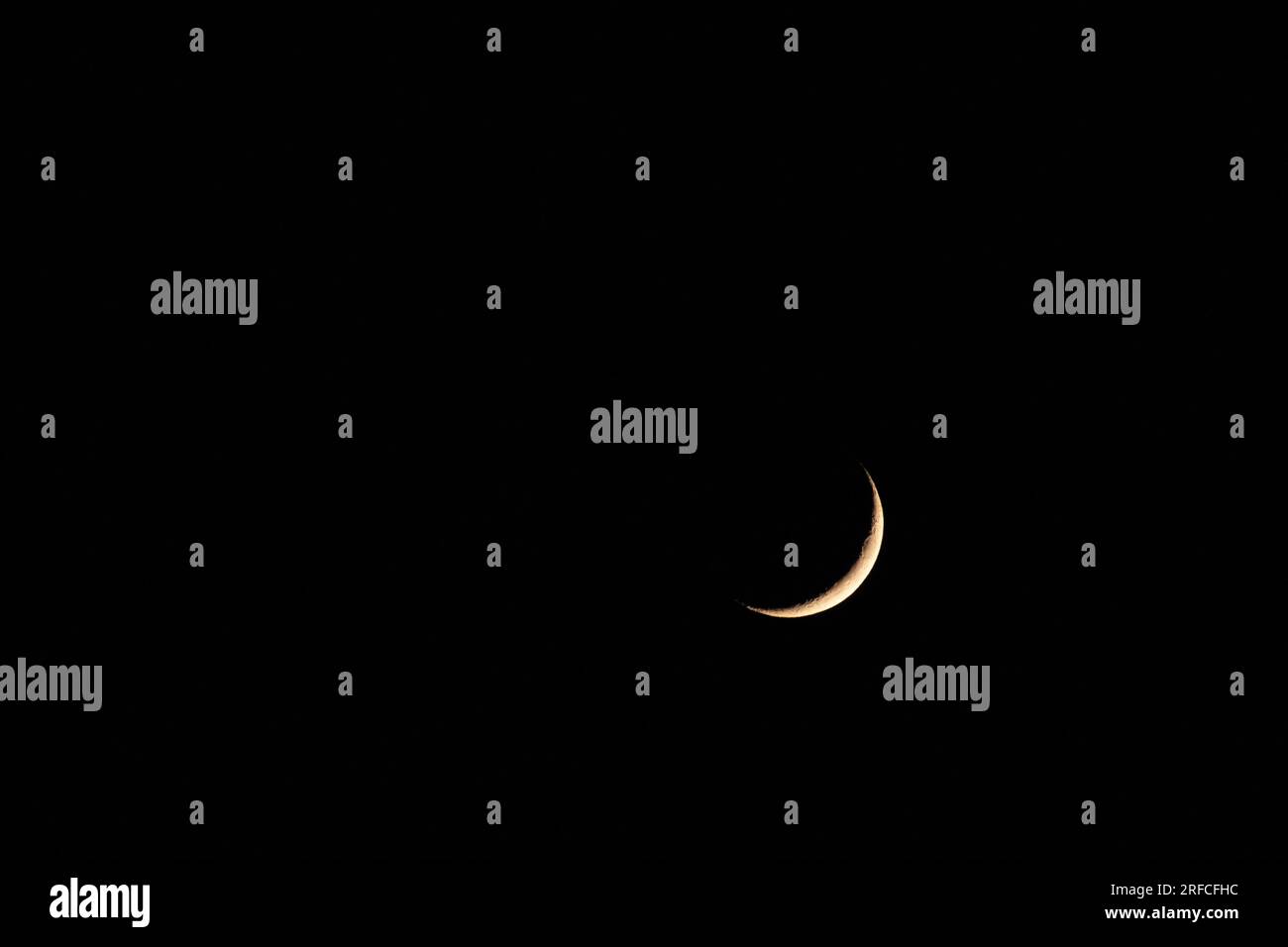 Phases of the moon waxing crescent moon Stock Photo Alamy