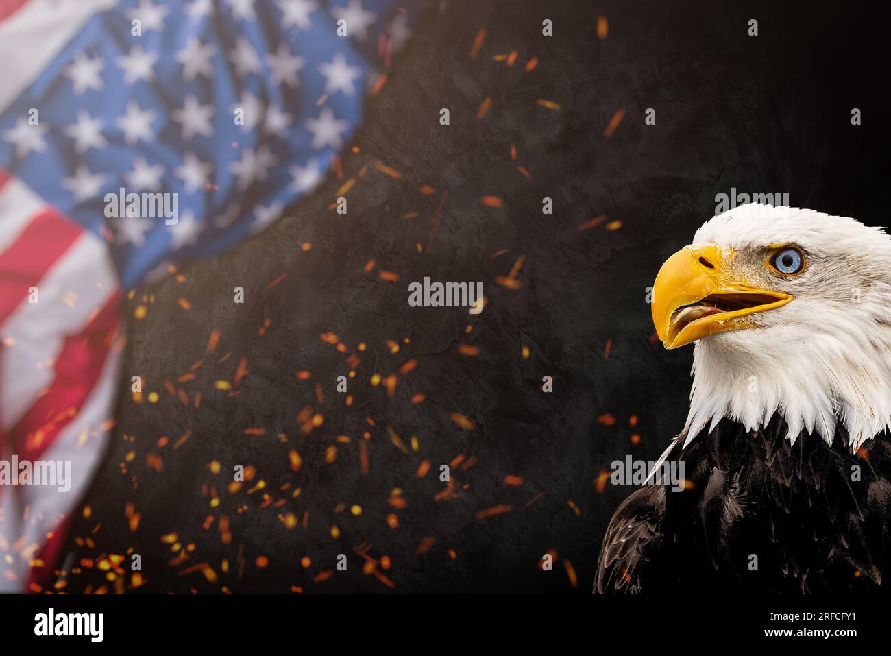 Happy Labor day banner, USA patriotic background. American Bald Eagle