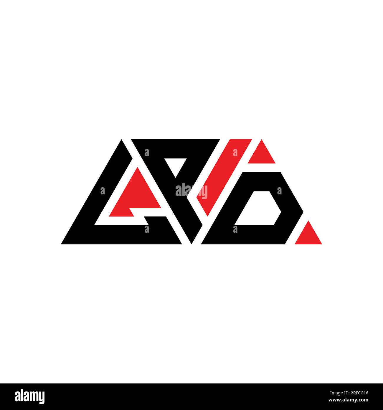 LPD triangle letter logo design with triangle shape. LPD triangle logo design monogram. LPD triangle vector logo template with red color. LPD triangul Stock Vector