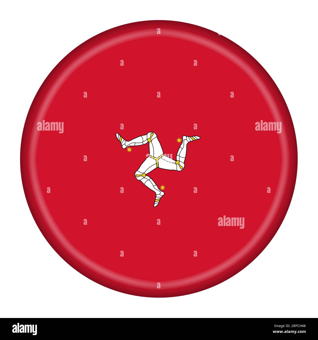 Isle of Man flag button 3d illustration with clipping path Stock Photo