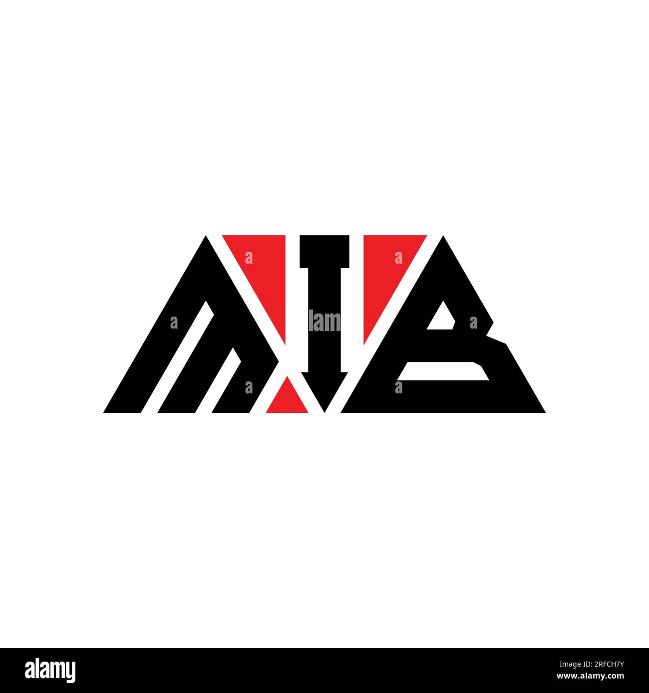 MIB triangle letter logo design with triangle shape. MIB triangle logo