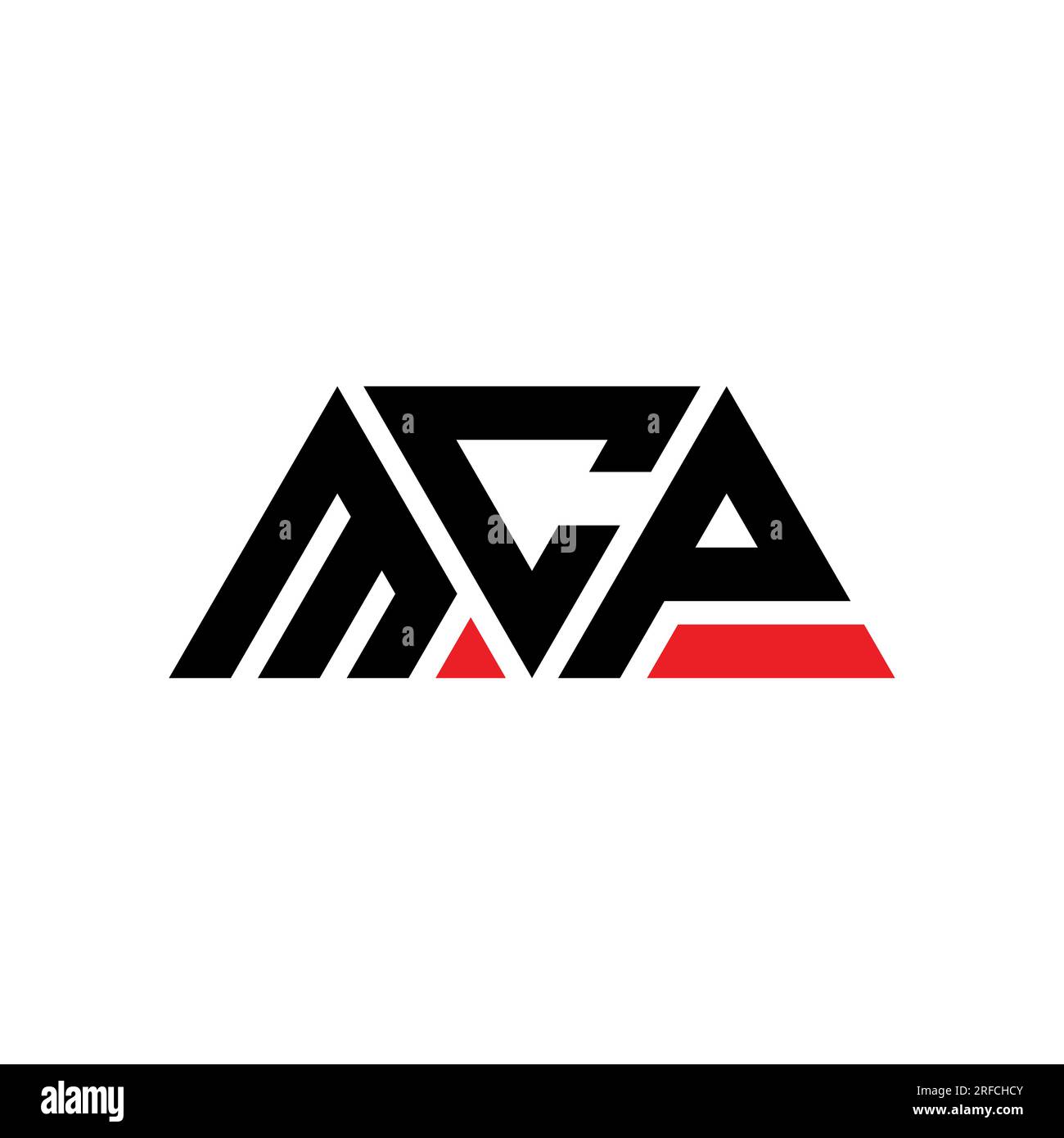 MCP triangle letter logo design with triangle shape. MCP triangle logo