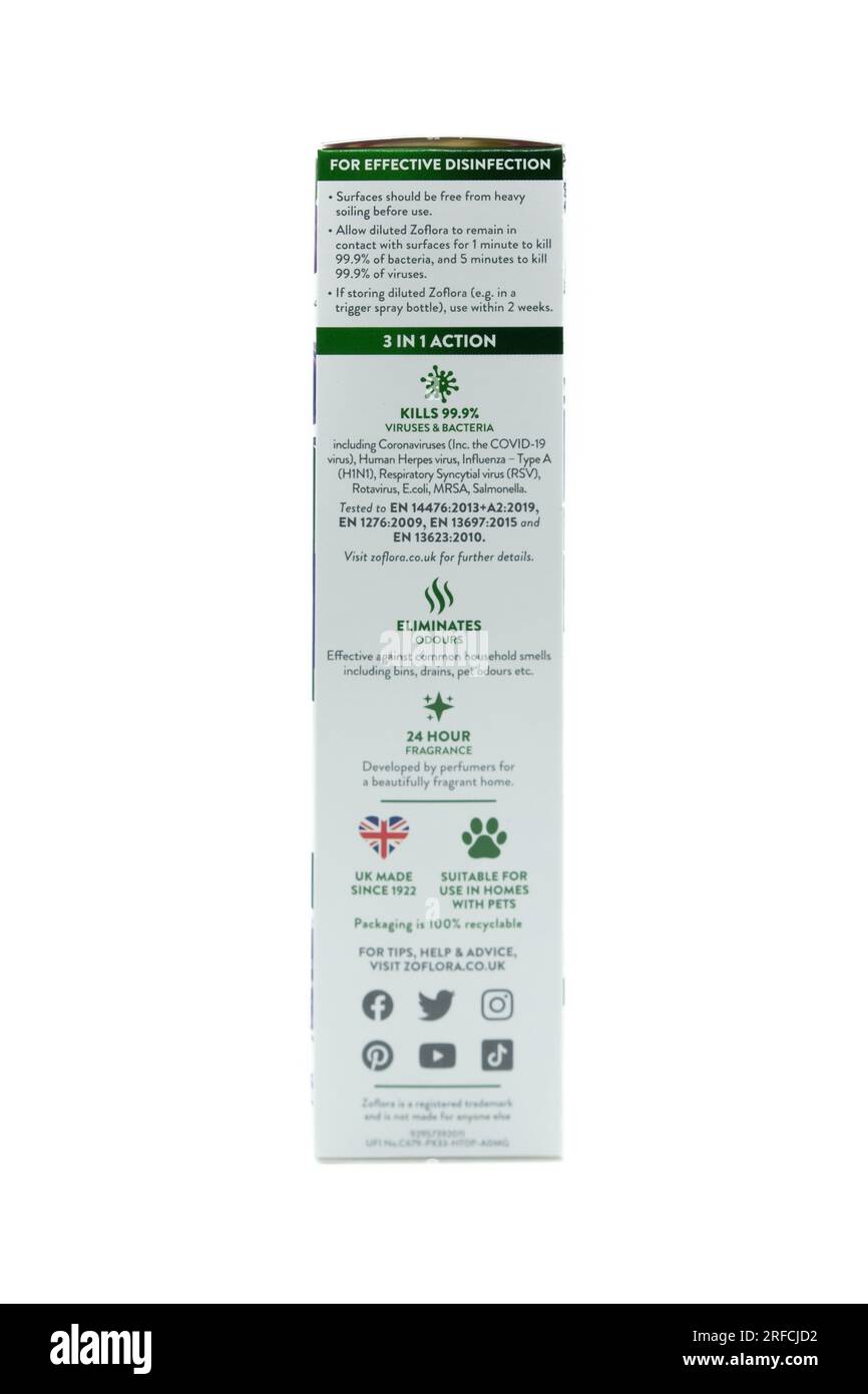 Irvine, Scotland, UK May 06, 2023 Zoflora branded concentrated