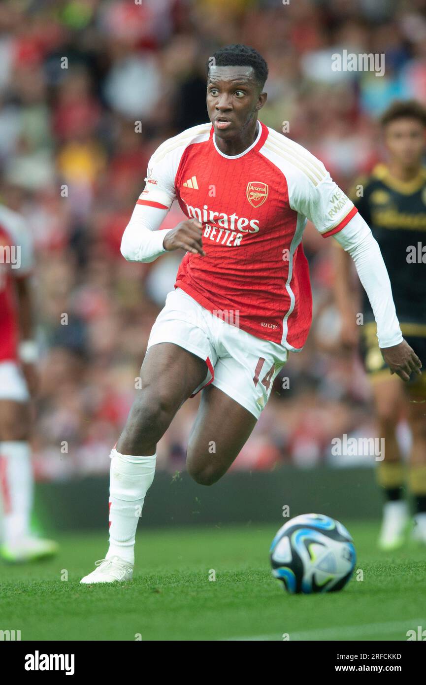 Emirates Stadium, London, UK. 2nd Aug, 2023. Emirates Cup Pre Season Friendly Football, Arsenal versus AS Monaco; Eddie Nketiah of Arsenal runs with the ball Credit: Action Plus Sports/Alamy Live News Stock Photo