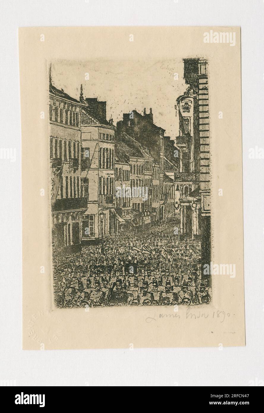 La musique Rue de Flandre à Ostende 1890 by James Ensor Stock Photo