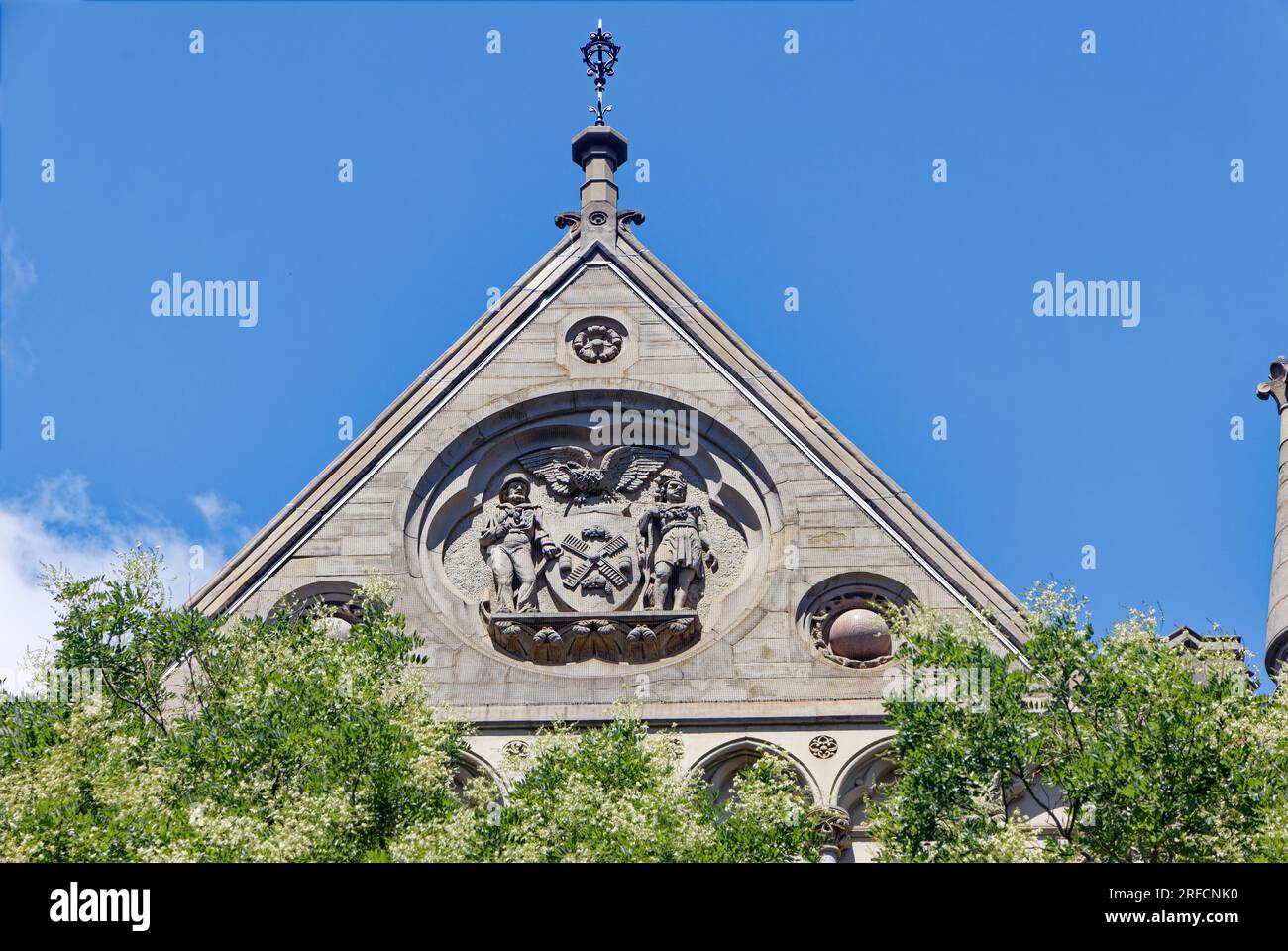 Greenwich Village Landmark: Jefferson Market Branch of the NY Public Library occupies the former courthouse and fire tower at 425 Sixth Avenue. Stock Photo