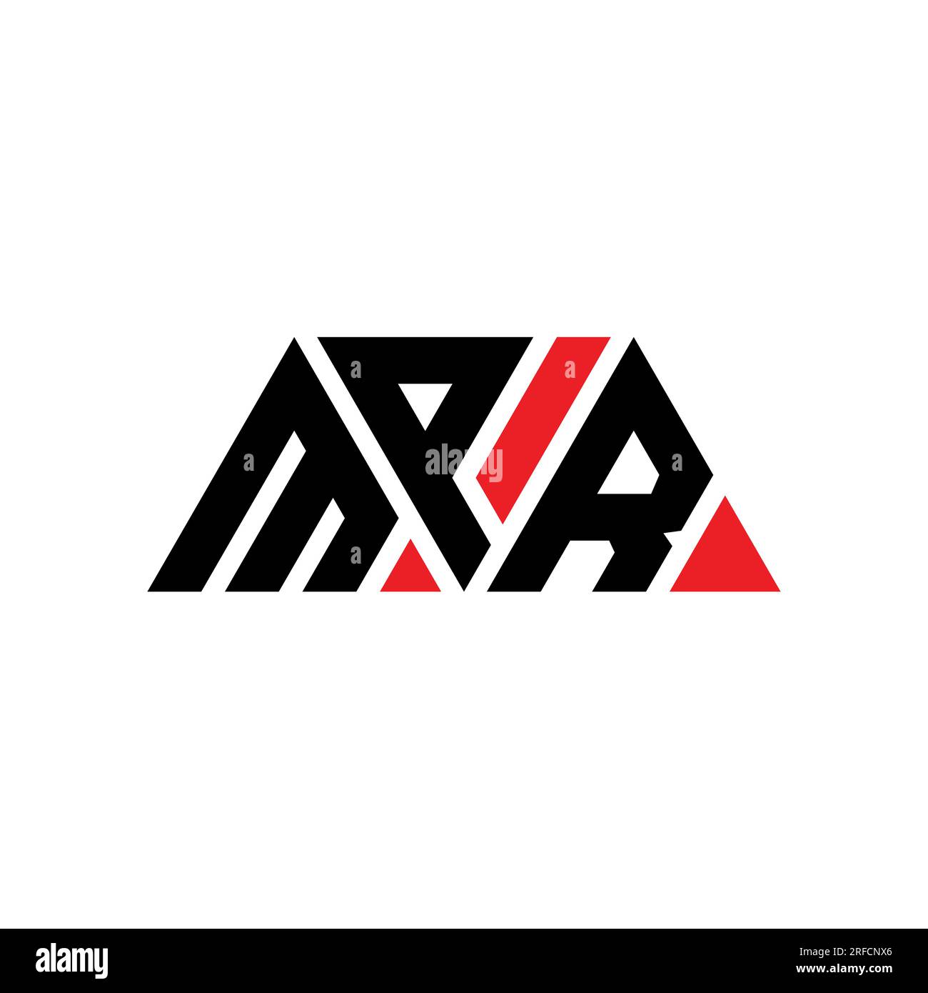 MPR triangle letter logo design with triangle shape. MPR triangle logo design monogram. MPR triangle vector logo template with red color. MPR triangul Stock Vector