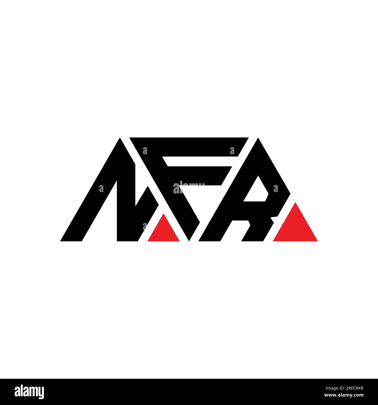 NFR triangle letter logo design with triangle shape. NFR triangle logo
