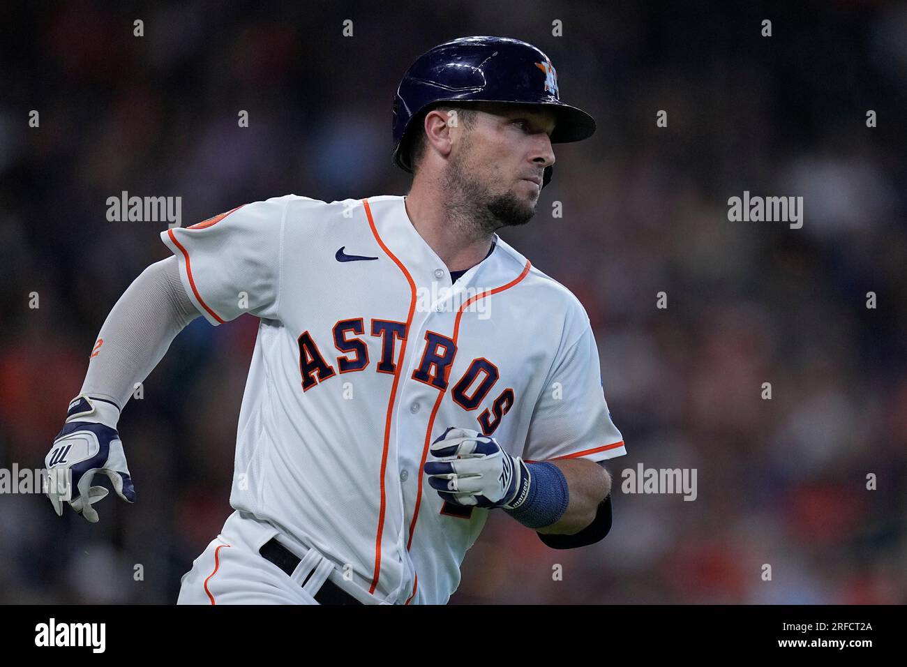 Houston Astros' Alex Bregman runs up the first base line against the  Minnesota Twins during the fourth inning of a baseball game Monday, May 29,  2023, in Houston. (AP Photo/David J. Phillip
