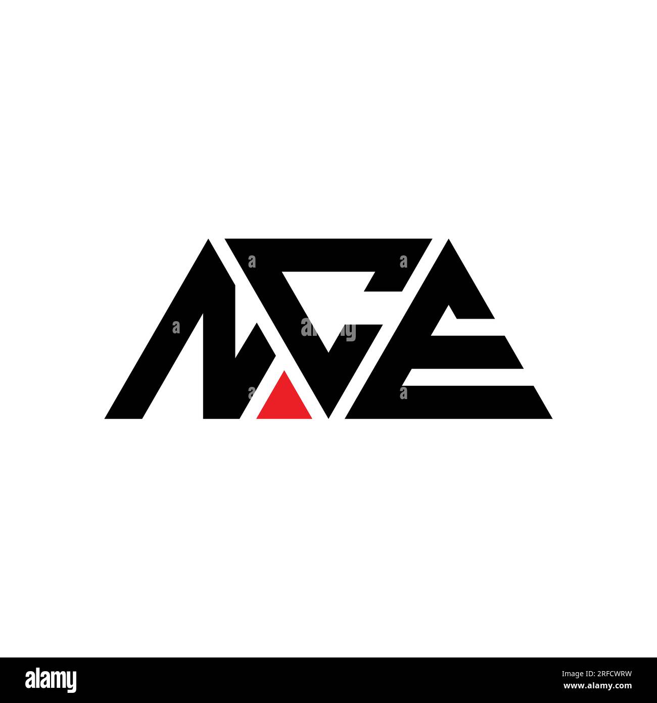 NCE triangle letter logo design with triangle shape. NCE triangle logo