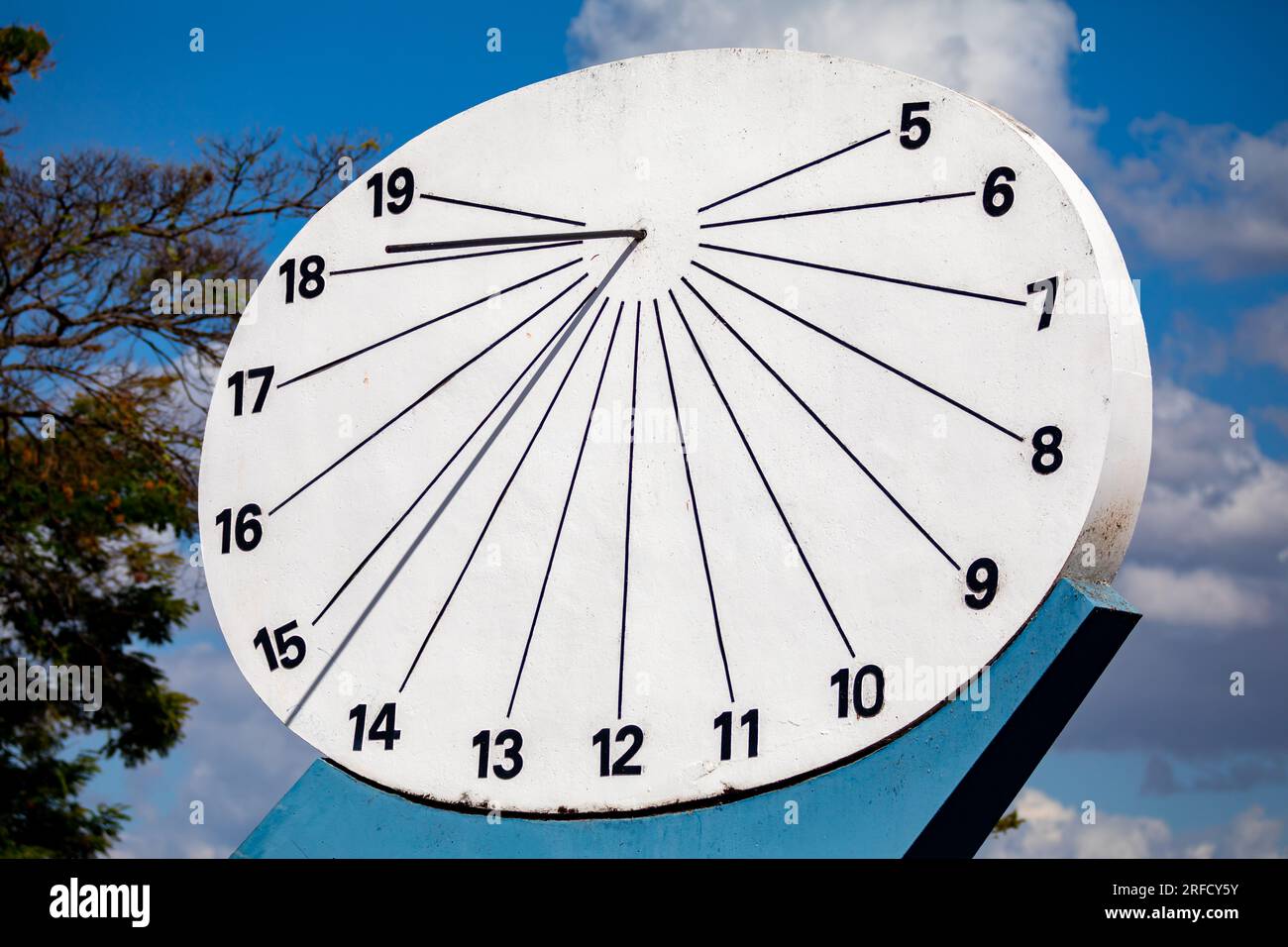 Traditional sun clock keeping time around 1400h Stock Photo Alamy