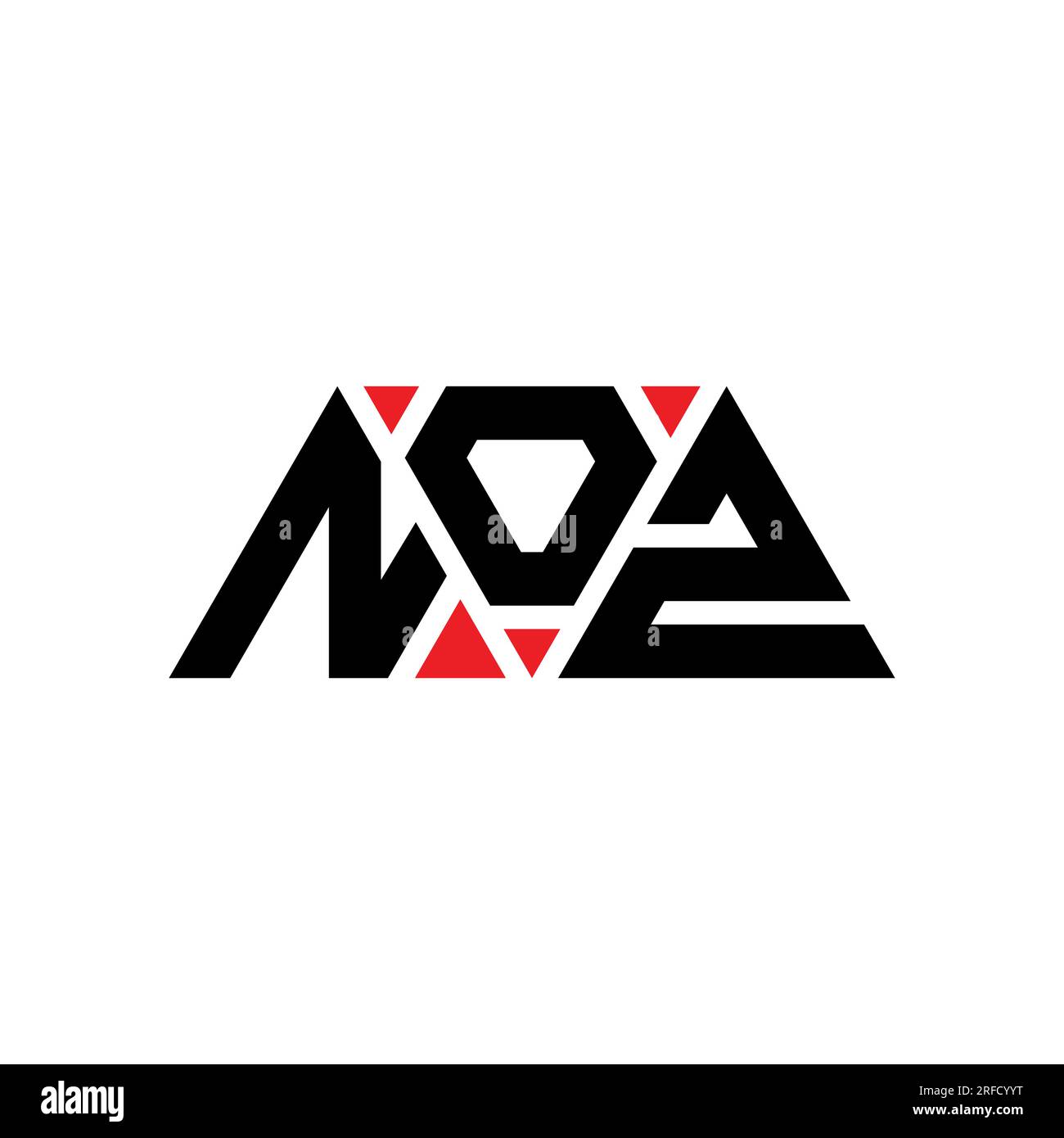 NOZ triangle letter logo design with triangle shape. NOZ triangle logo