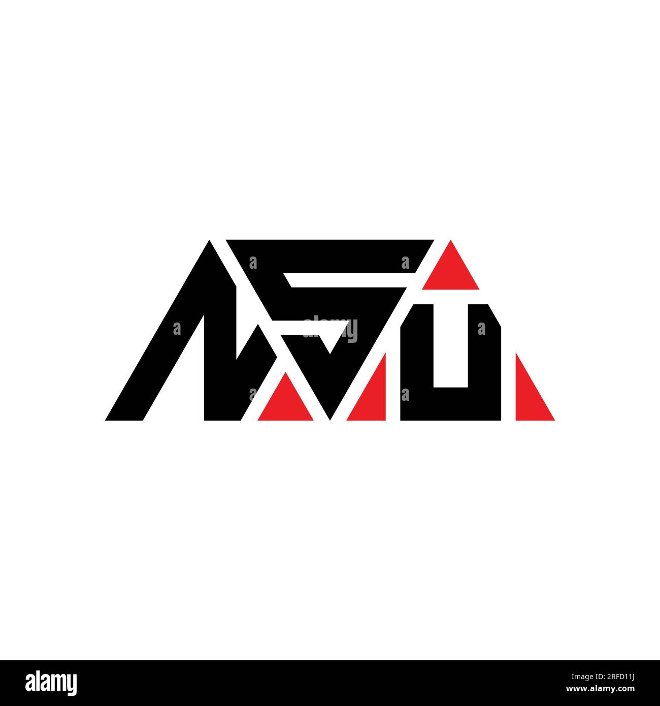 NSU triangle letter logo design with triangle shape. NSU triangle logo