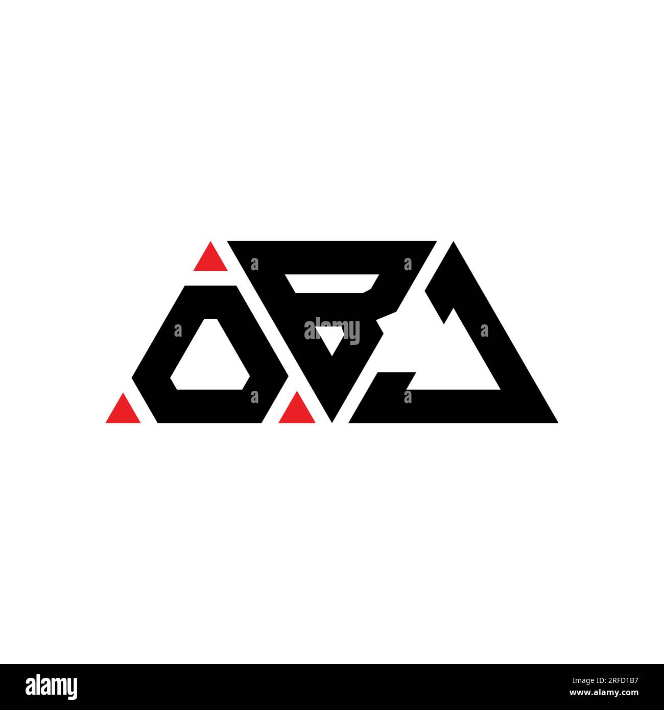 OBJ triangle letter logo design with triangle shape. OBJ triangle logo ...
