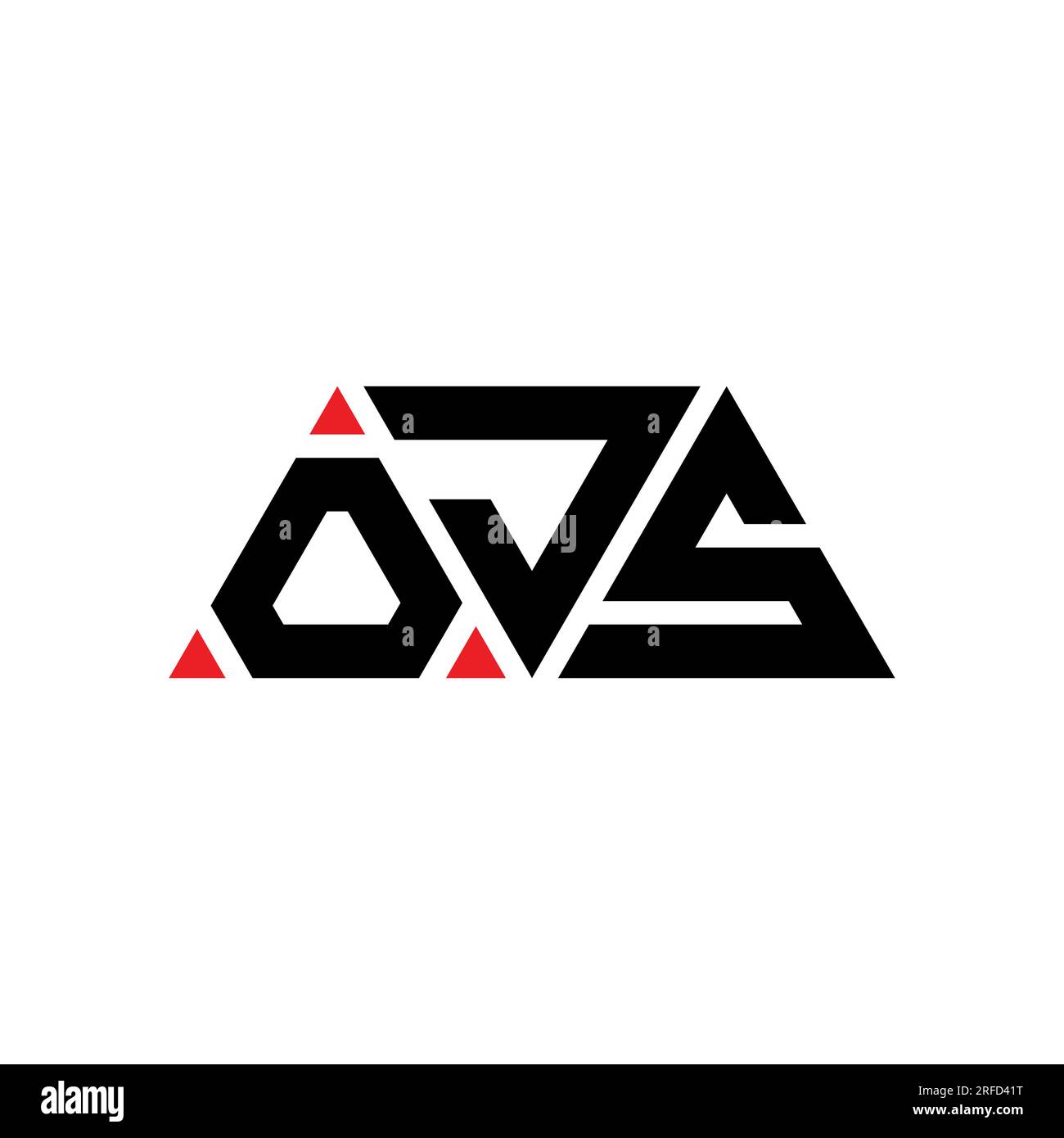 OJS triangle letter logo design with triangle shape. OJS triangle logo